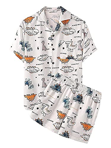 Image of Men's Poly Lycra Digital Printed Shirts with Pajama Shorts Night Suit Set