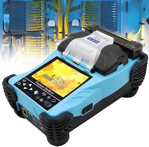 Image of LDMLAX A-87S Fiber Optic Fusion Splicer, Automatic Optical Core Welder Splicing Machine with 3.5 Inch Display, 4800mah Fusion Splicer Machine Optical Fiber Cleaver Kit