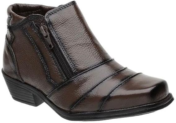 Bota Botina Masculina Infantil Fearnothi Couro Legítimo Cores Preto e Marrom