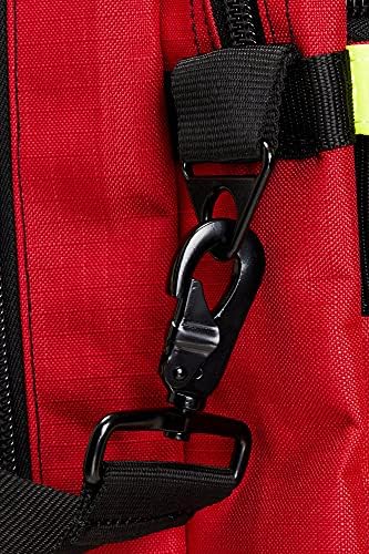 LINE2design Deluxe Step-In Firefighter Gear Bag with Maltese Cross Logo with Removable Shoulder Straps & Triple-Reinforced Stitching - Red 4 LINE2design Deluxe Step-In Firefighter Gear Bag with Maltese Cross Logo with Removable Shoulder Straps & Triple-Reinforced Stitching - Red