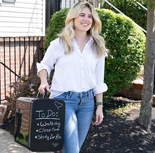 Cooluli Vibe Mini Fridge For Bedroom - With Cool Front Magnetic Blackboard - 15L Portable Small Refrigerator For Travel, Car & Office Desk - Plug In Cooler & Warmer For Food, Drinks & Skincare (Black) #TOP5