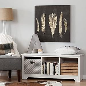 South Shore Vito Cubby Storage Bench Pure White South Shore Vito Cubby Storage Bench Pure White