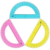 Mr. Pen- Plastic Protractors, 3 Pack, 6 Inch, 180 Degrees, Colorful Protractor for Geometry