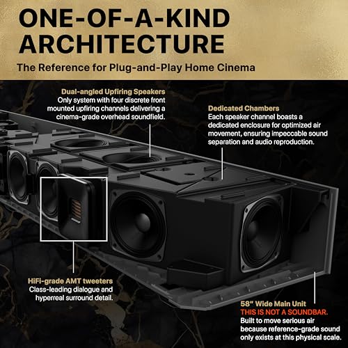Image of Nakamichi Dragon 11.1.6 Ch Surround System w Dolby Atmos /DTS:X Pro (Pro Cinema Engine), HiFi AMTs, Reference 12 inch Sub, Bipolar Surr, 6 Discrete Height Ch, 3000 Watts Max Output. AVR Grade Soundbar