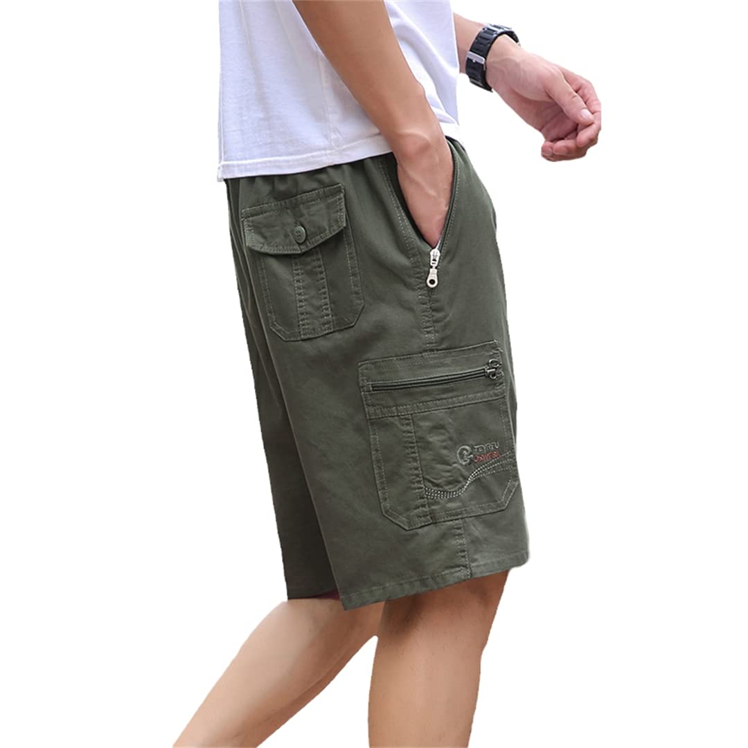 Short cargo militaire homme coton multi-poches décontracté AXEBHPED L - 7