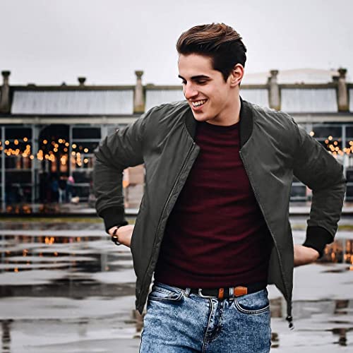 Image of COOFANDY Men Bomber Jacket Lightweight Windbreaker Jackets Casual Softshell Flight Fashion Winter Fall Coat with Pocket