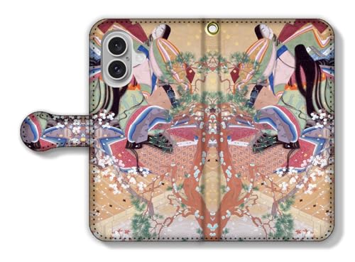 手帳型 iPhone17互換 スマホケース 【世界の名画】 松岡映丘 ☆日本画☆ 歴史画 風俗画 アート 絵画 芸術 西洋画 日本 和 和風 伝統 (春光春衣)