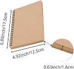 Kraft Paper Unlined Notebooks, 100Pages/50Sheets 6.89x4.92Inch Brown Cover Sketchbook Memo Diary Subject Journal Planner for Travelers Students Office Supplies