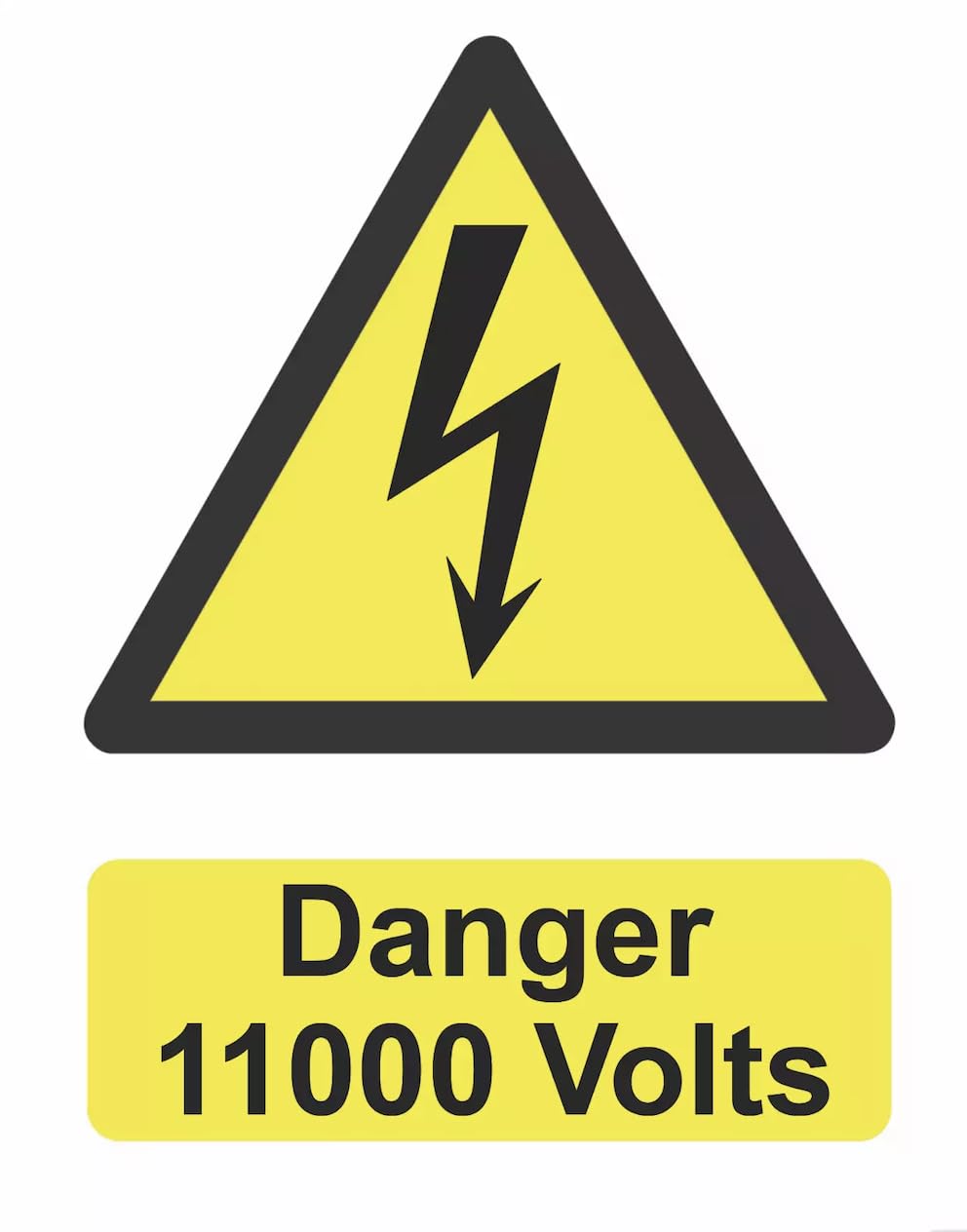 Danger 11000 Volts Electricity Warning Health & Safety Sign Self Adhesive Sticker A4 297mm x 210mm*