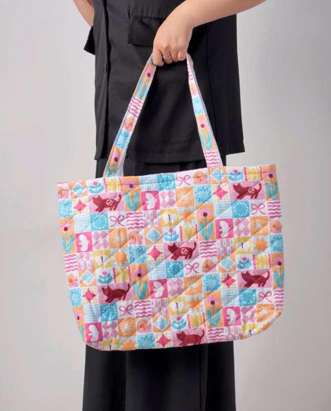 Bolso Tote Acolchado Floral Colorido Personalizado miniatura 6