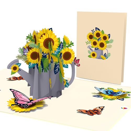 3D Pop-Up Karte Blumenstrauß – 15x15 Cm, Mit Umschlag, Als Geburtags- Oder Dankeskarte