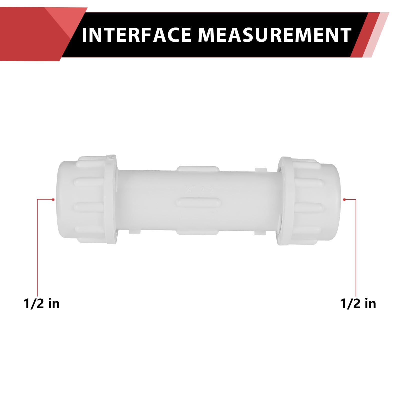 EFIELD - Acoplamiento de compresión de PVC de 1/2 pulgada (paquete de 30), horario 40, tubería de conexión rápida y reparación de tubos de PVC, (PVC037-5-30PCS)