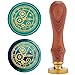 craspire Tampon de Cire, Ancien Tampons de Cire Horloge Rétro Bois Tampon Amovible Tête en Laiton 25mm pour Le Mariage Enveloppes Invitations Embellissement Bouteille Décoration