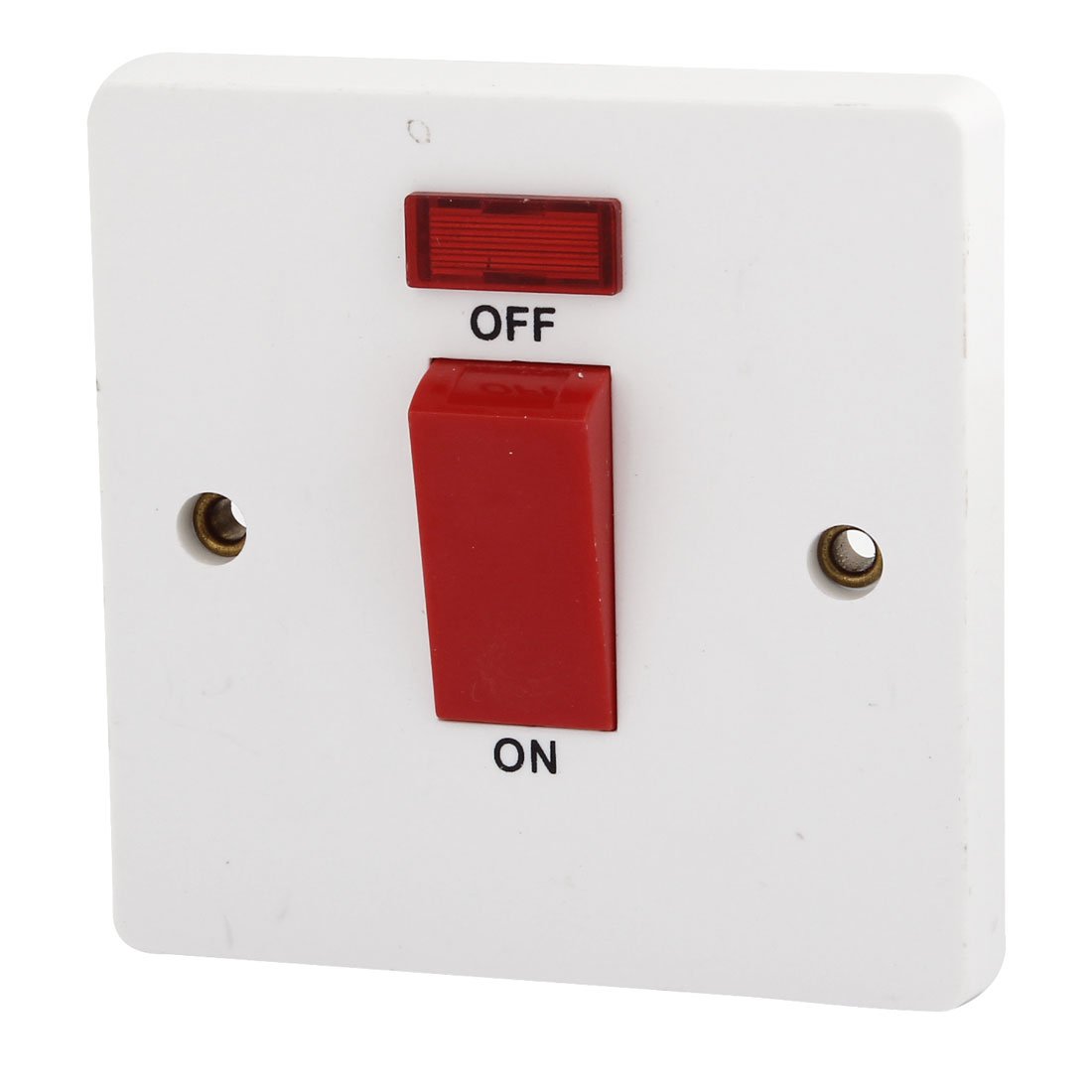 interruptor electronico 8,5 cm Control eléctrico 3,3" Interruptor Blanco 45A 250V Botón 1 Gang Luz de encendido Encendido Apagado Placa de pared