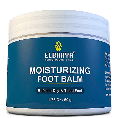 Elbahya Organic Healthy Foot Balm Moisturizing and Relief Nourishing Care for Tired Dry Cracked Feet and Heels, with Natural Ingredients Shea Butter and Lavender Essential Oil
