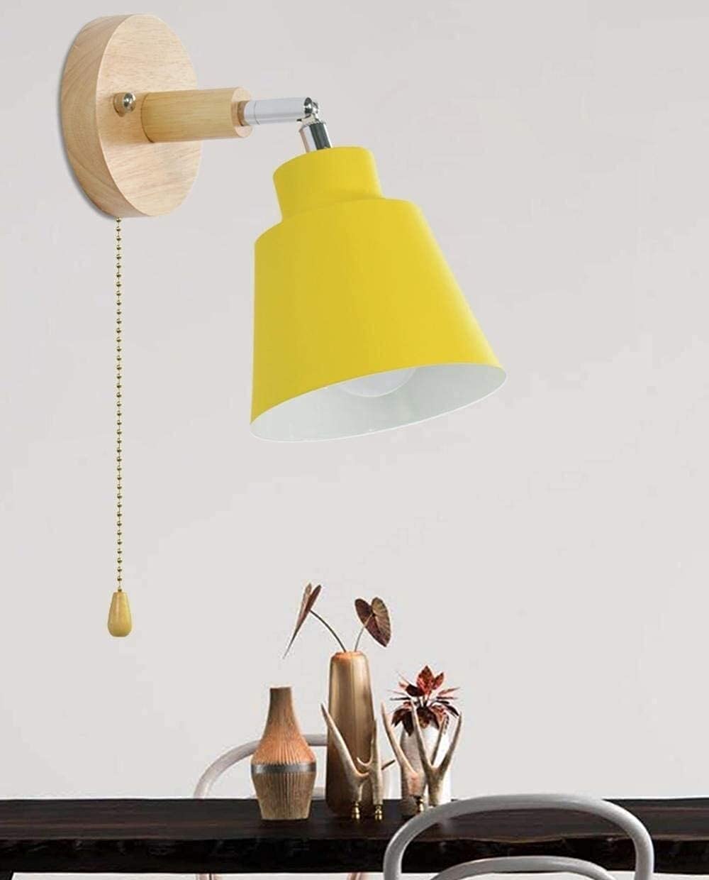 Drewniana lampa ścienna Reflektory ścienne Swobodnie obracane kinkiety Kinkiety Kinkiety z wyłącznikiem pociąganym Wewnętrzne Kinkiety do salonu Lampki nocne do sypialni Ciekawe