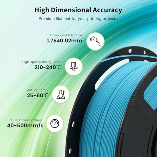 Image of FLASHFORGE High Speed PLA+ 3D Printer Filament Cyan, Enhanced Melt Flow for Faster, Smoother Prints, 500mm /s Rapid Printing, Feature Sleek Matte Finish, Rich and Solid Color