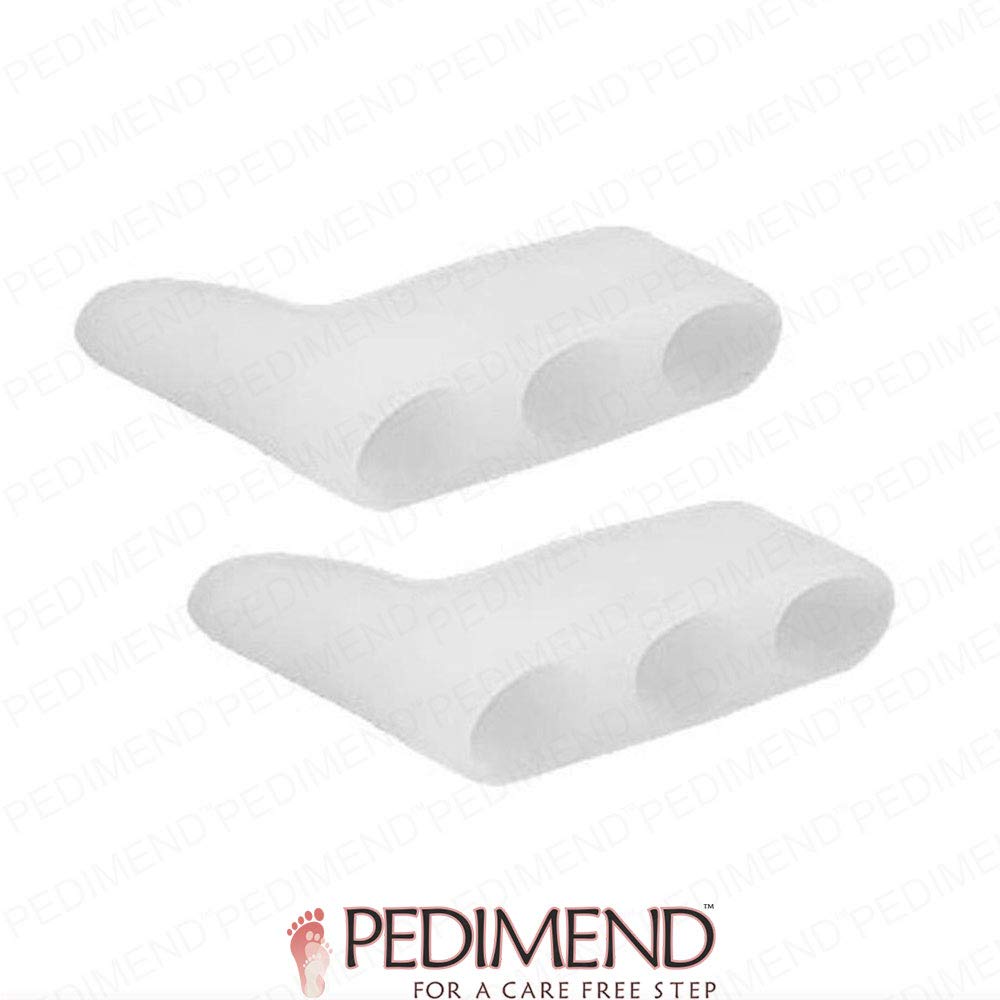 PEDIMEND Zehentrenner und Glätteisen aus Silikongel (1 Paar – 2 Stück), Zehentrenner für überlappende Zehen, Tailorenschutz, Unisex, Fußpflege