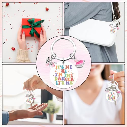 Dance Keychain Gifts for Women Girls - Funny Dancer Keyring for Sisters Friends with Best Quotes, Birthday Inspirational Accessories for Ballerina Fans Coach Teacher3