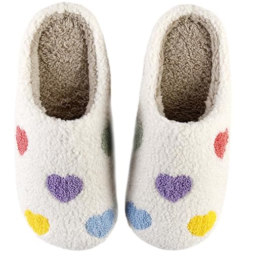 Image of Comfy House Slippers For Women Men, Ladies Fuzzy Bedroom Slippers,indoor Outdoor Memory Foam Shoes