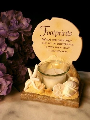 Footprints Poem Votive Holder