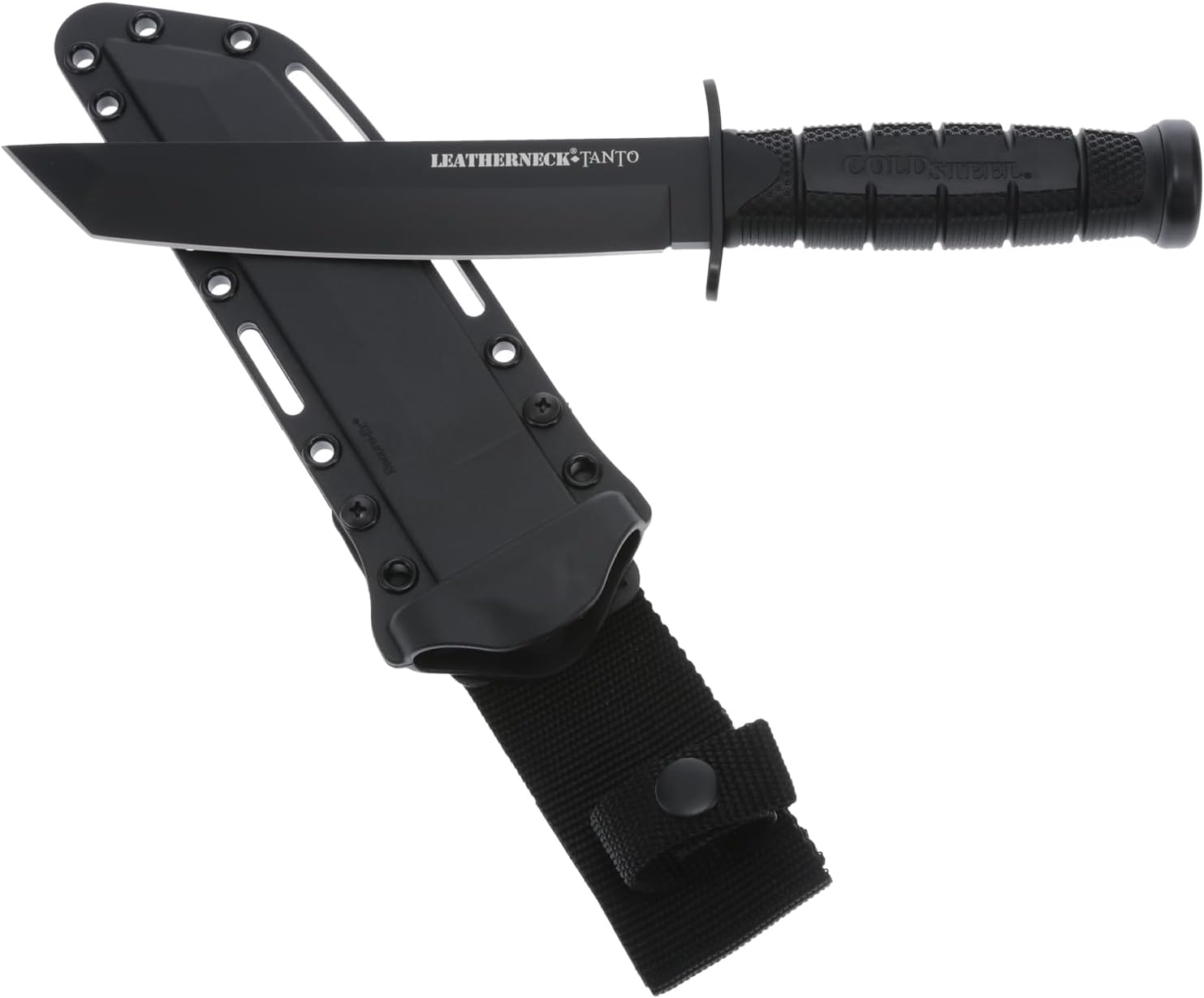 Cold Steel Leatherneck Tanto 7" German D2 Razor-Sharp Blade 5" Kray-Ex Durable Handle Tactical Military Knife w/Secure-Ex Sheath
