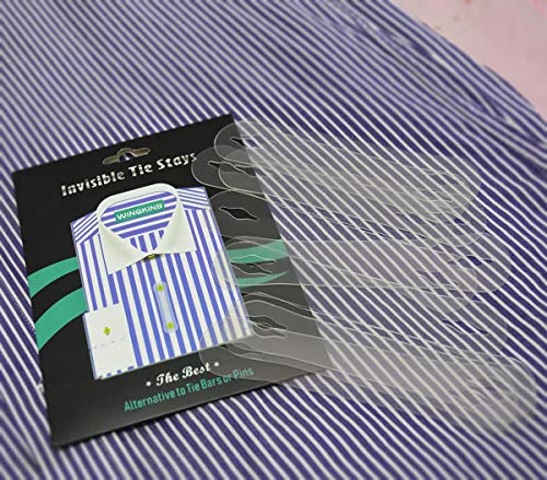 Invisible Tie Stays Tie Keeper Tie Clip, Great Alternative to Tie Tacks or Tie Bars (Pack of 10)2