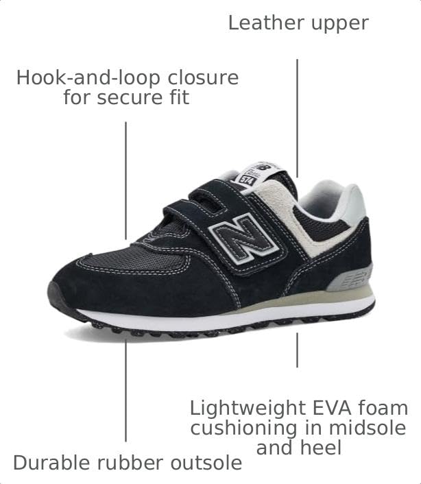 Image of New Balance Kids 574 Core Hook and Loop Sneaker | Casual Shoes