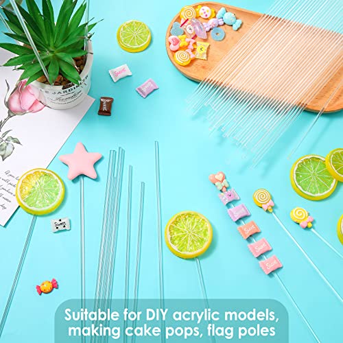 Image of Vicenpal 120 Pcs 12 Inch Clear Acrylic Rods 3 mm Plant Stakes Acrylic Dowel Rods Plant Support Stakes Round Strip Sticks for Party DIY Crafts Decorations Gardening