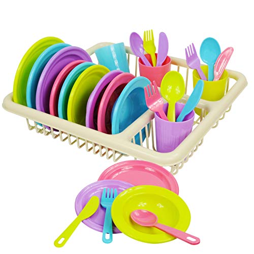 IQ Toys Incredibly Realistic Pretend Play Dish Set - Complete Service ...