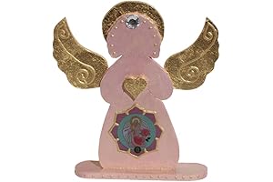 Light Rose Pink Angel of Love Figurine Serene Archangel Chamuel Decor