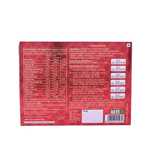 Image of Karachi Bakery Cashew Biscuits, 400g (Pack of 3)