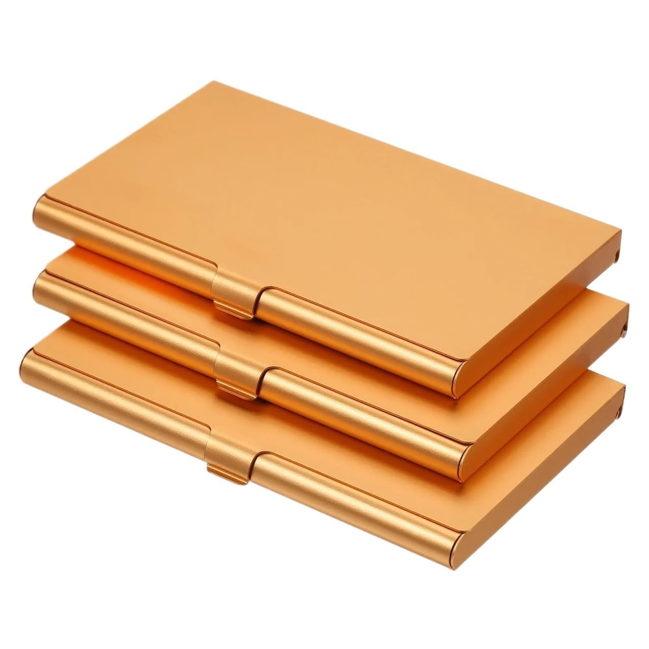 Vaeltor Women's Orange 10Pcs Business Card Holder Metal Box Cover Credit Aluminum Alloy Flip Slim Name Cards Case For Men(Orange)