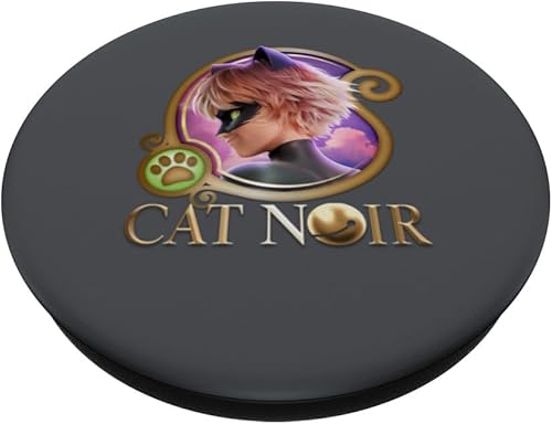 Miniatura 2 de Miraculous Ladybug The Movie Cat Noir Badge Gold PopSockets intercambiables PopGrip