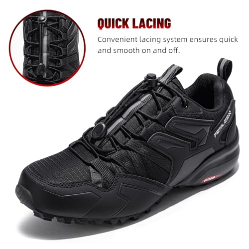 Image of FENLERN Men's Trail Running Shoes Waterproof Hiking Sneakers | Wide Non-Slip Trekking Outdoor Walking Shoes Workout Tennis Gym Cross Training Lightweight Breathable