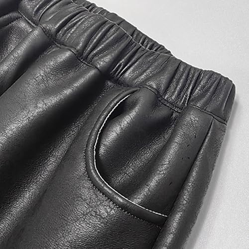 Boys Winter Warm Pants Windproof Winter Padded Faux Leather Pants Joggers Long Pants4