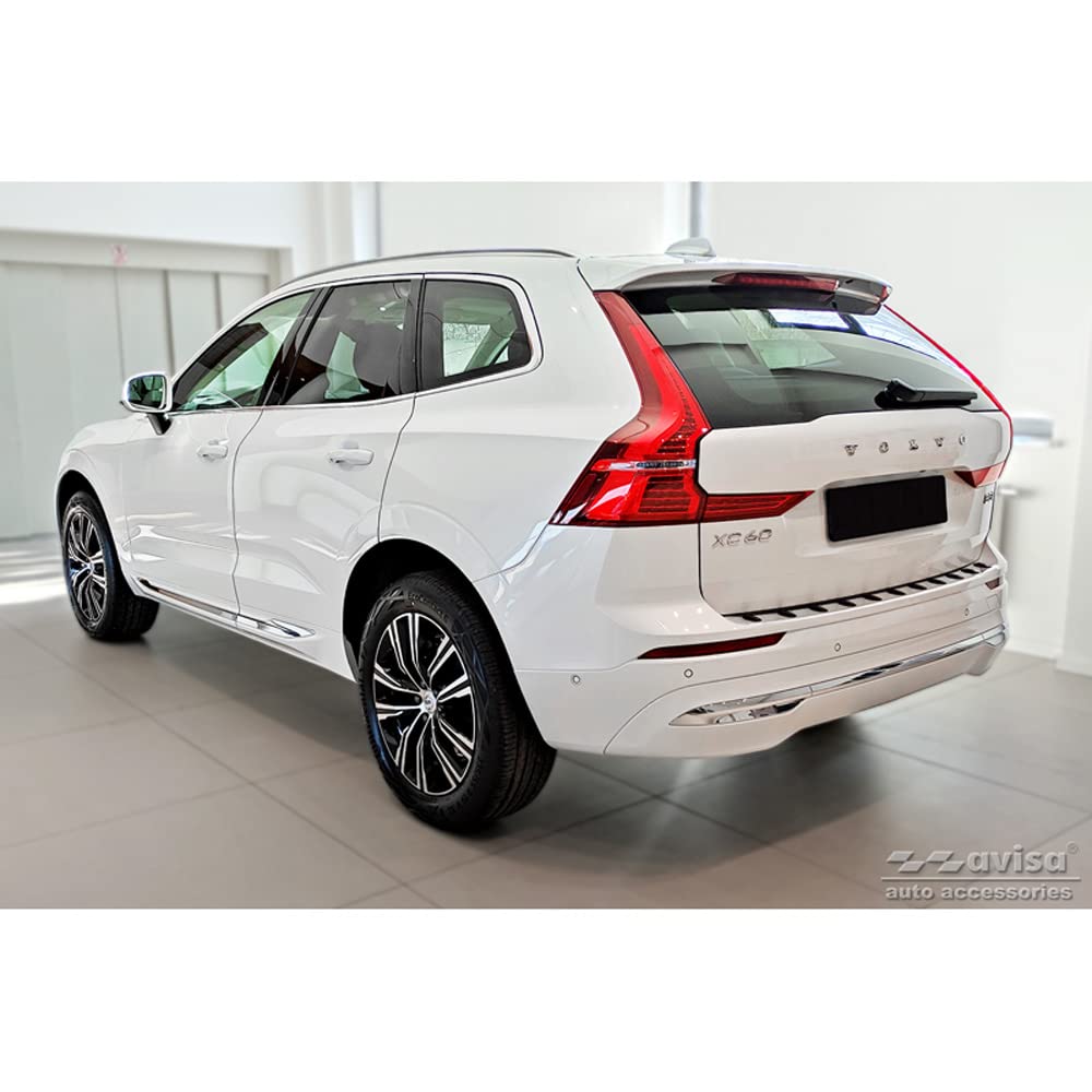 Protector Parachoques Trasero Válido Para Volvo XC60 | 2013-2017 (Facelift) Acero Inoxidable Cromado Proteccion Para Borde Del Maletero De Carga