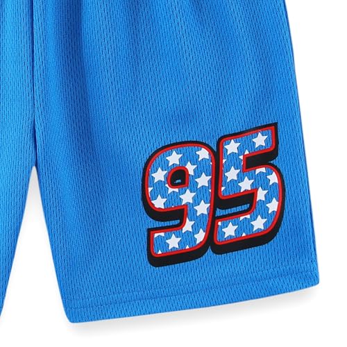 Image of Disney Cars Lightning McQueen Boys Active Mesh Short Sleeve T-Shirt and Shorts Set for Toddler and Big Kid