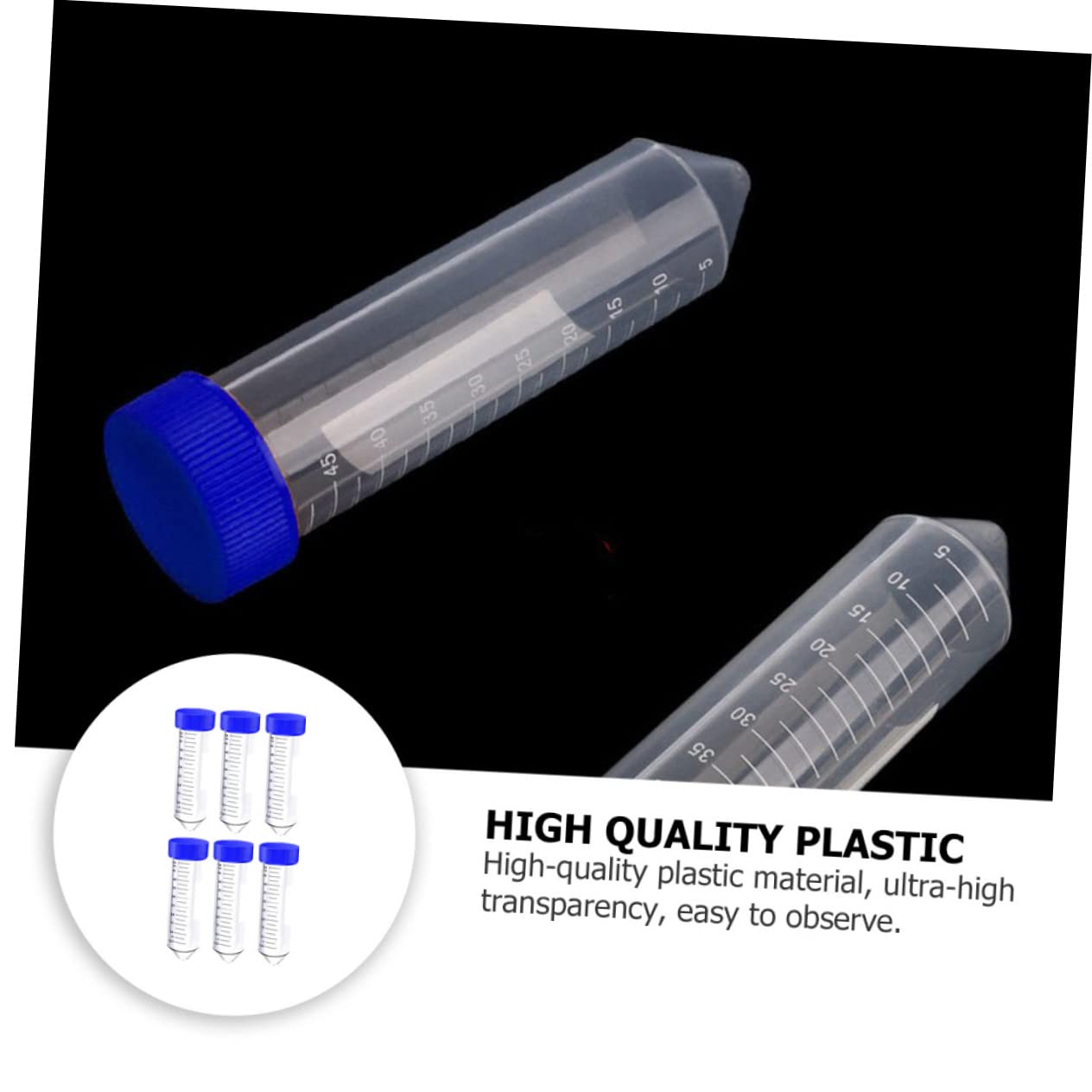 PLAFOPE 50 Pcs Cono De Tubo Centrífugo Tubo Científico Tubo De Ensayo Cónico Tubos De Experimentación Tubo Graduado Tubos De Centrífuga De Ciencia El Plastico Tubo Plástico Con Escala