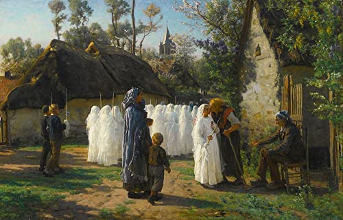 Peinture classique Les Communiants Jules Breton sur toile haut de gamme