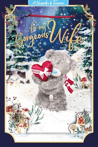 Me to You Tatty Teddy 3D Christmas Keepsake Card For My Gorgeous Wife 6x9ins - Official Collection