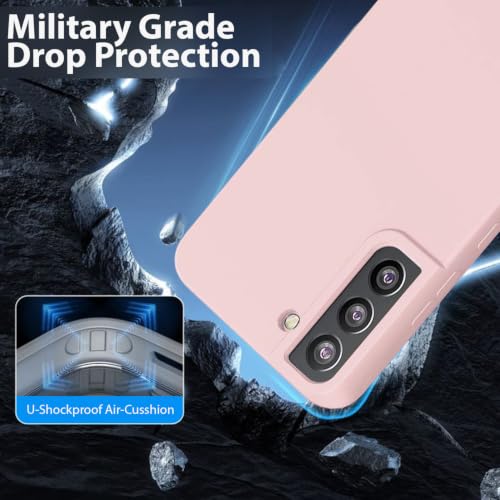 Image of LIRAMARK Liquid Silicone Soft Back Cover Case for Samsung Galaxy S21 Plus (Pink)