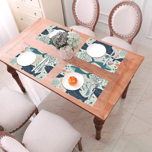 Napperons de table de salle à manger lot de 6 sets de table antidérapants PVC - 6