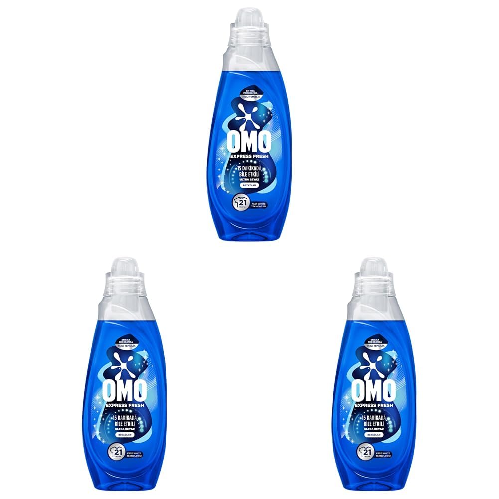 Omo Express Fresh Ultra Beyaz Sıvı Çamaşır Deterjanı 840 ml (3 paketi)