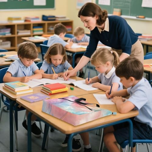 Bolsa de libros resistente a los arañazos y reutilizable con cremallera para la escuela 2