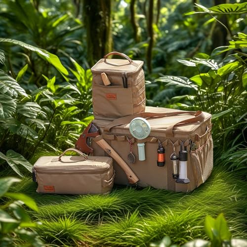 Waterproof Oxford Camping Essentials Bag - 50L+Durable Duffel for Hiking, Fishing & Survival Gear, Heavy-Duty Travel Organizer with Waterproof Compartments2