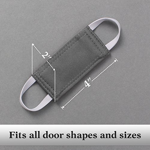 Image of PONY DANCE Baby Door Latch Cover Closer - Nursery Door Silencer with Strong Elastic Straps, Thick Solid Cushion for Noise Reduction, Prevents Slamming, 3 Pieces, 4W x 2L Inches, Grey