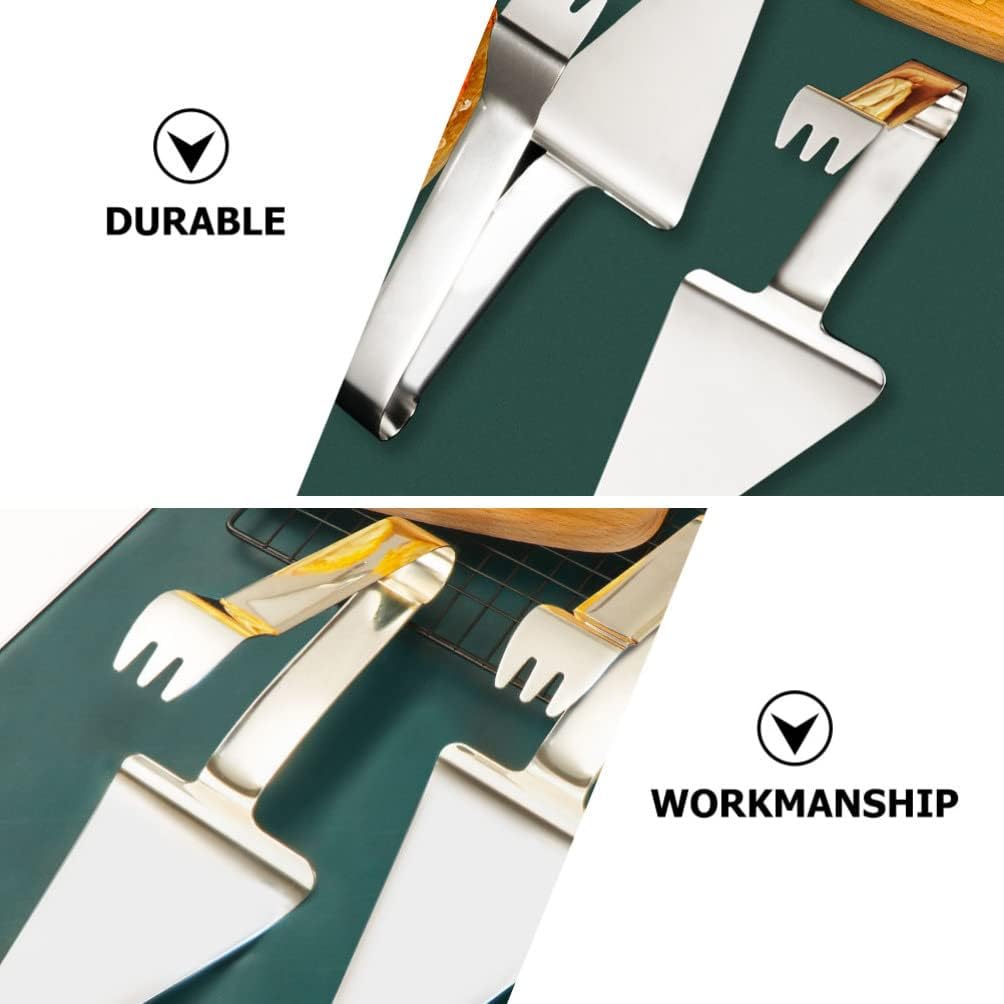 2pcs Stainless Steel Pizza Shovels Cheese Shovels Cake Spatulas Server Cake Holder Transfer Triangular Spade Spatula (Silver)
