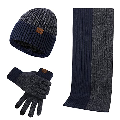 Ensemble bonnet écharpe tricot en laine supérieure d'hiver couleur gris
