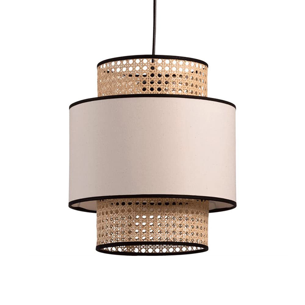 Suspension rotin E27 style scandinave pour salon moderne